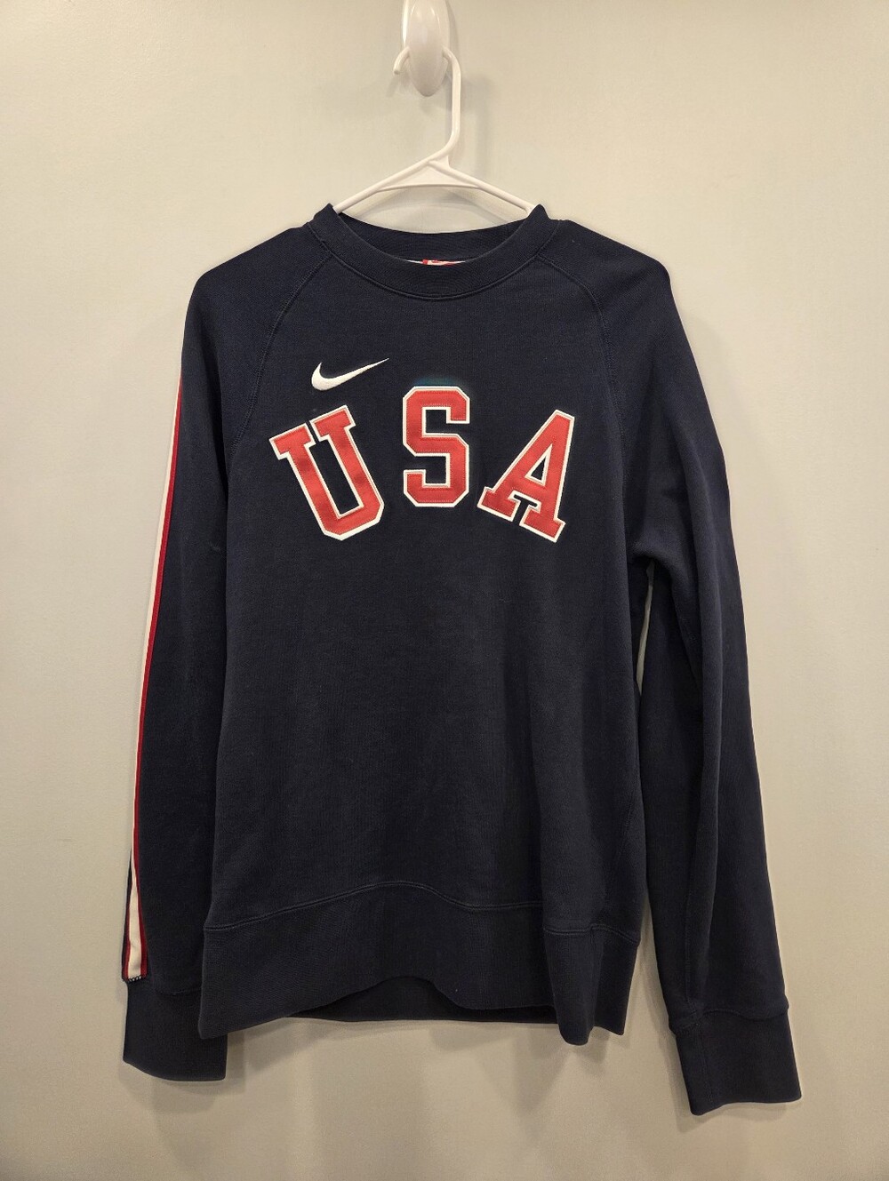 Nike Team USA 2013 Paralympics Navy Crewneck Sweatshirt Mens Small